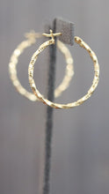 Load image into Gallery viewer, Real Gold 18K Yellow Gold Hoop Twist Diamond Cut Style Earrings
