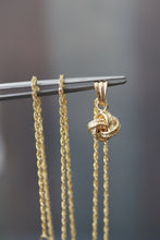 Load image into Gallery viewer, 18K Yellow Gold Knot Rope Pendant Necklace
