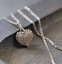 Load image into Gallery viewer, 14K White Gold Heart Pendant Necklace
