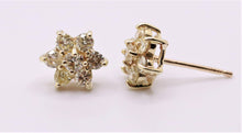 Load image into Gallery viewer, 14K Yellow Gold Diamond Star Earrings
