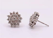 Load image into Gallery viewer, 14K White Gold Diamond Bouquet Earrings
