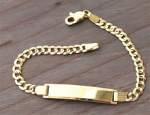 Load image into Gallery viewer, 14K Yellow Gold 3.6mm Cuban Chain ID Bracelet Kids
