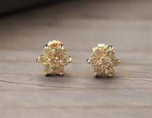 Load image into Gallery viewer, 14K Yellow Gold Diamond Star Earrings
