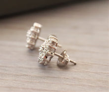 Load image into Gallery viewer, 14K White Gold Diamond Bouquet Earrings
