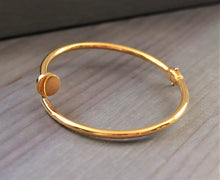Load image into Gallery viewer, 21K Yellow Gold Nail Style Bangle Bracelet

