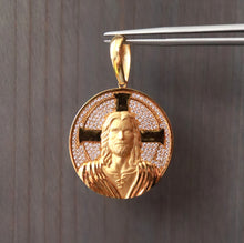 Load image into Gallery viewer, Men&#39;s 21K Yellow Gold Jesus Pendant with Diamonds
