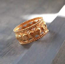 Load image into Gallery viewer, 21K Yellow Gold Hexagon Wide Gold Band
