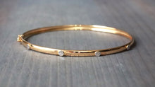 Load image into Gallery viewer, 18K Two-Tone Yellow Gold Slim Style Bangle Bracelet 3mm
