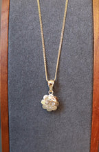 Load image into Gallery viewer, 18K Yellow Gold CZ Flower Pendant Necklace 9.8mm
