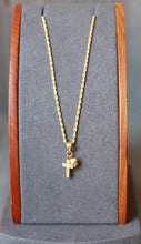 Load image into Gallery viewer, 18K Yellow Gold Cross &amp; Heart Pendant Necklace
