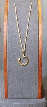 Load image into Gallery viewer, 18K Yellow Gold CZ Nail Style Pendant Necklace

