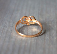 Load image into Gallery viewer, 18K Yellow Gold Open Heart Ring
