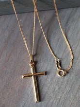 Load image into Gallery viewer, 18K Yellow Gold Cross Pendant Necklace 31.9mm
