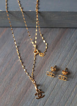 Load image into Gallery viewer, 18K Yellow Gold Lightweight Pendant Necklace &amp; Earring Set 6.8mm

